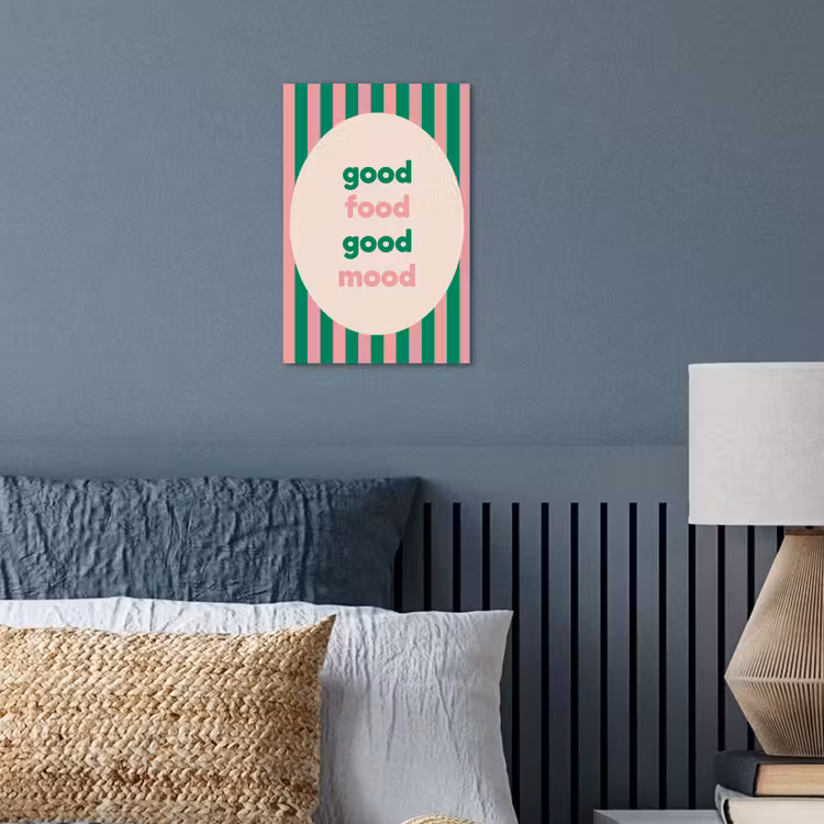 Gestreept - Quote - Ovaal - Roze poster papier klein -sfeer2
