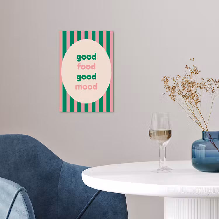 Gestreept - Quote - Ovaal - Roze poster papier klein -sfeer3
