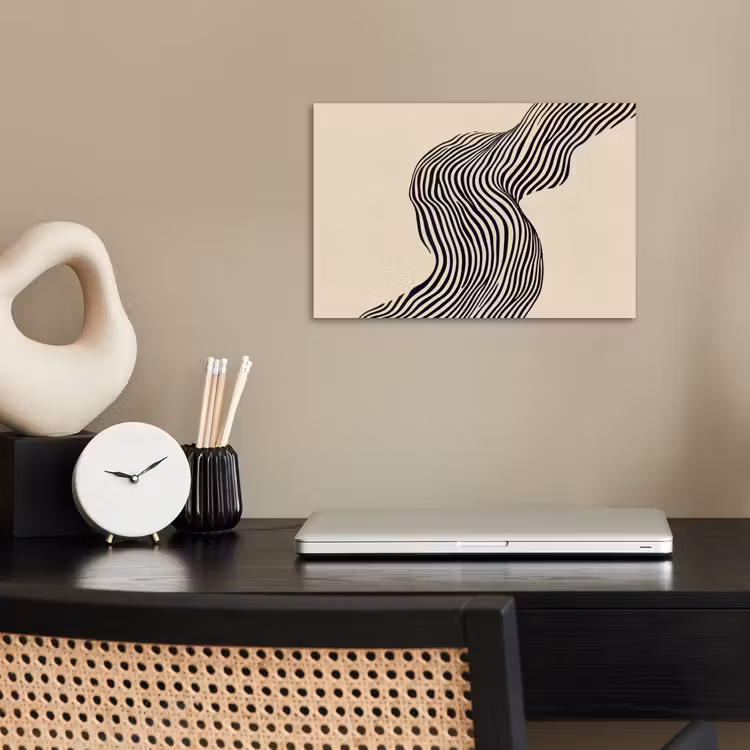 Golvend - Lijnen - Abstract - Silhouet poster papier klein -sfeer1