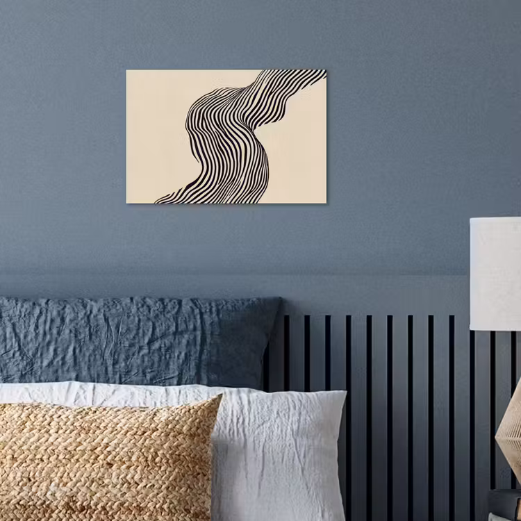 Golvend - Lijnen - Abstract - Silhouet poster papier klein -sfeer2