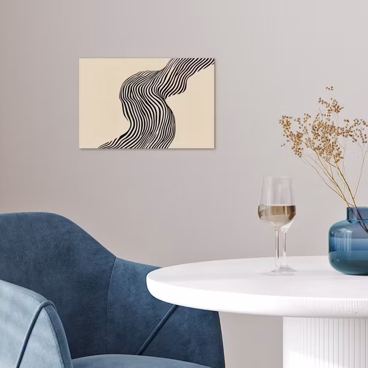 Golvend - Lijnen - Abstract - Silhouet poster papier klein -sfeer3
