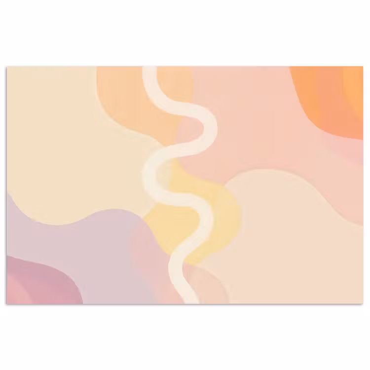 Golvende vormen - Abstract - pastel poster papier klein -3d