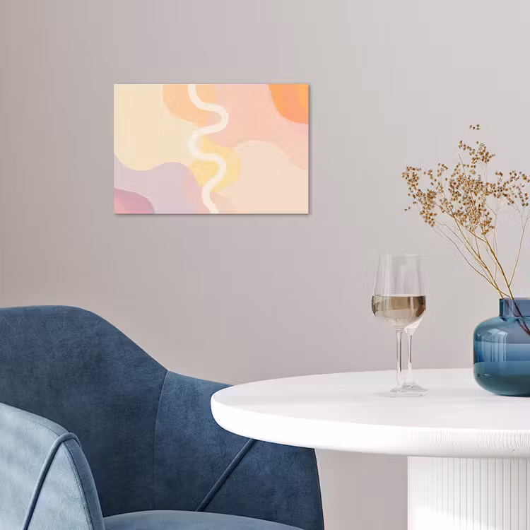 Golvende vormen - Abstract - pastel poster papier klein -sfeer3