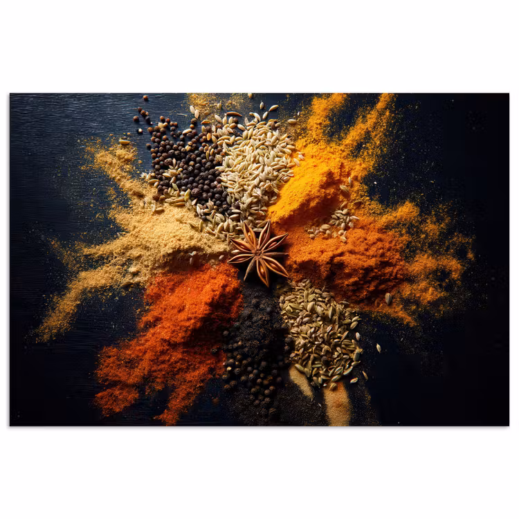 Specerijen - Explosie - Oranje poster papier klein -3d