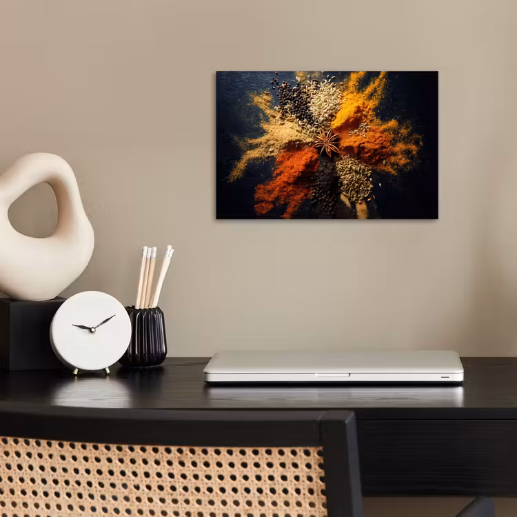 Specerijen - Explosie - Oranje poster papier klein -sfeer1
