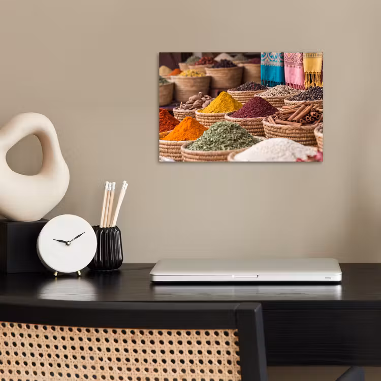 Poster - Gewürze – Körbe – Orientalisch - Kruiden - Manden - Oosters poster papier klein