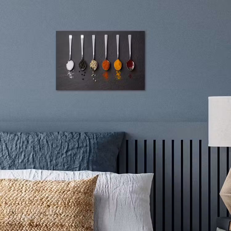 Specerijen - Lepels - Tafel - Rustiek - Kruiden poster papier klein -sfeer2