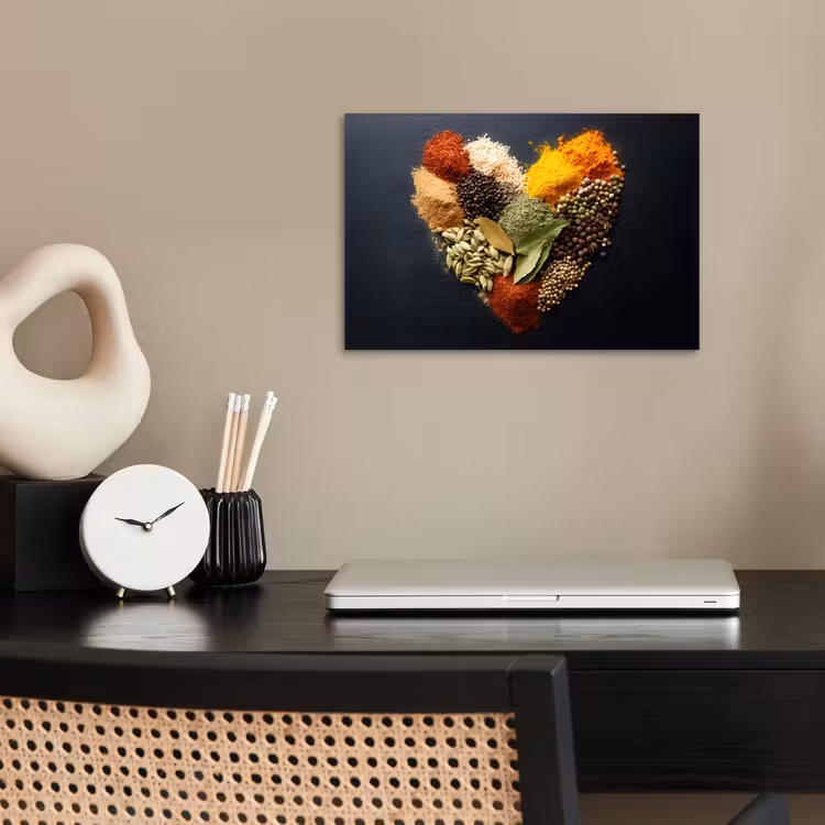 Specerijen - Mix - Hartvorm - Zwart poster papier klein -sfeer1