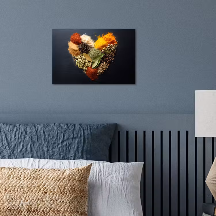 Specerijen - Mix - Hartvorm - Zwart poster papier klein -sfeer2