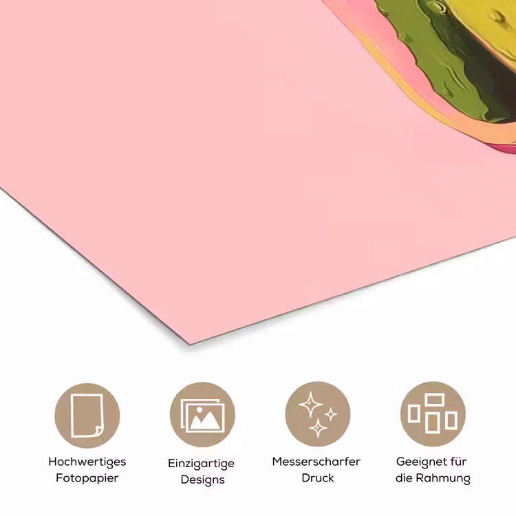Augurken - Pot - Schaduw - Roze poster papier klein -tcloseup_DE