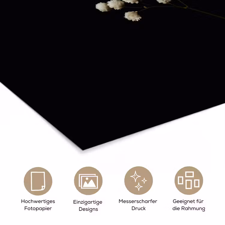 Gipskruid - Bloemetjes - Wit - Minimalistisch poster papier klein -tcloseup_DE