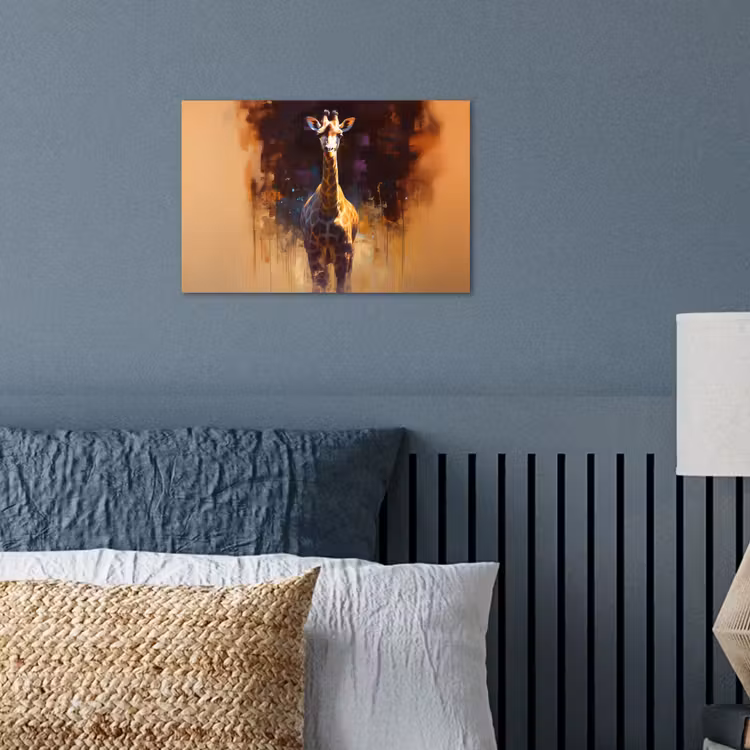 Giraf - Bruin - Abstract - Geschilderd poster papier klein -sfeer2
