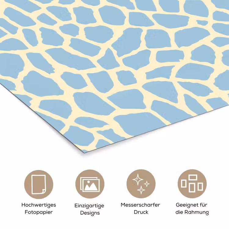 Giraf - Modern - Blauw poster papier klein 62 -tcloseup_DE