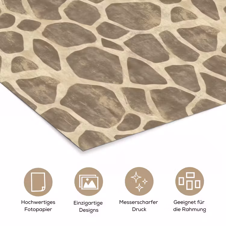 Giraf - Patroon - Beige - Bruin poster papier klein 62 -tcloseup_DE