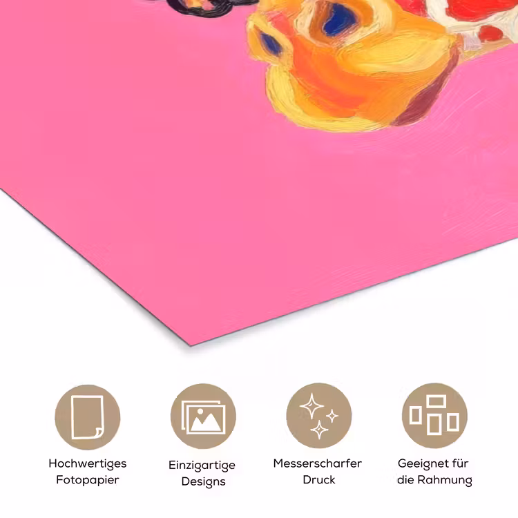 Giraf - Roze - Bril - Sjaal poster papier klein -tcloseup_DE