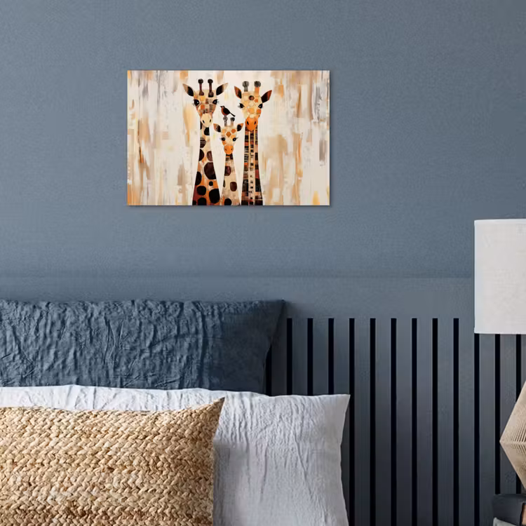 Giraffen - Cartoon - Crème poster papier klein -sfeer2