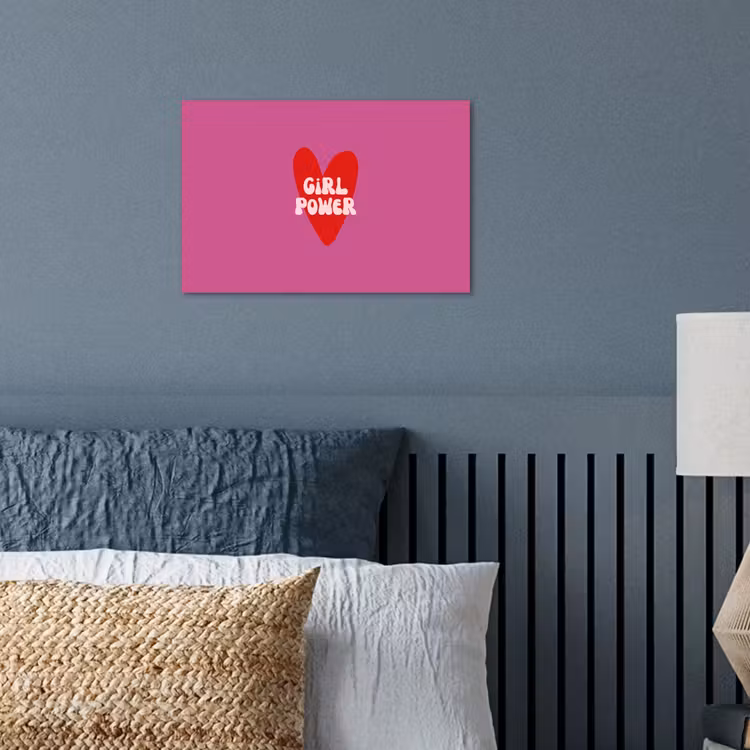 Girl power - Hart - Roze - Rood poster papier klein -sfeer2