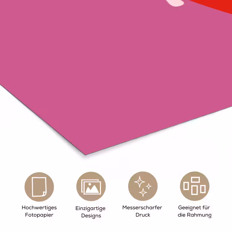 Girl power - Hart - Roze - Rood poster papier klein -tcloseup_DE