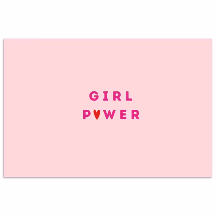 Girl power - Roze - Hartje poster papier klein -3d