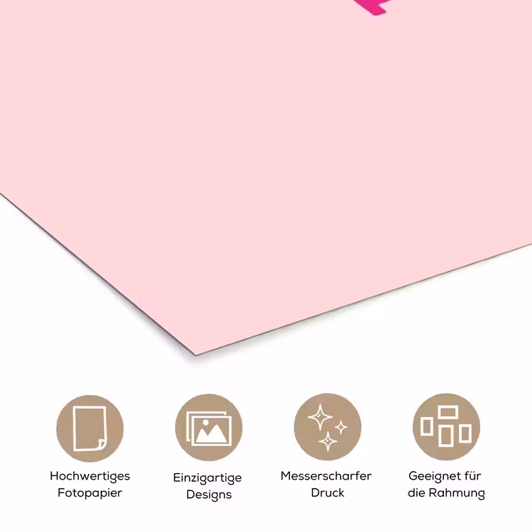 Girl power - Roze - Hartje poster papier klein -tcloseup_DE