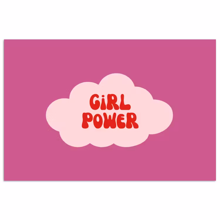 Girl power - Wolk - Roze poster papier klein -3d