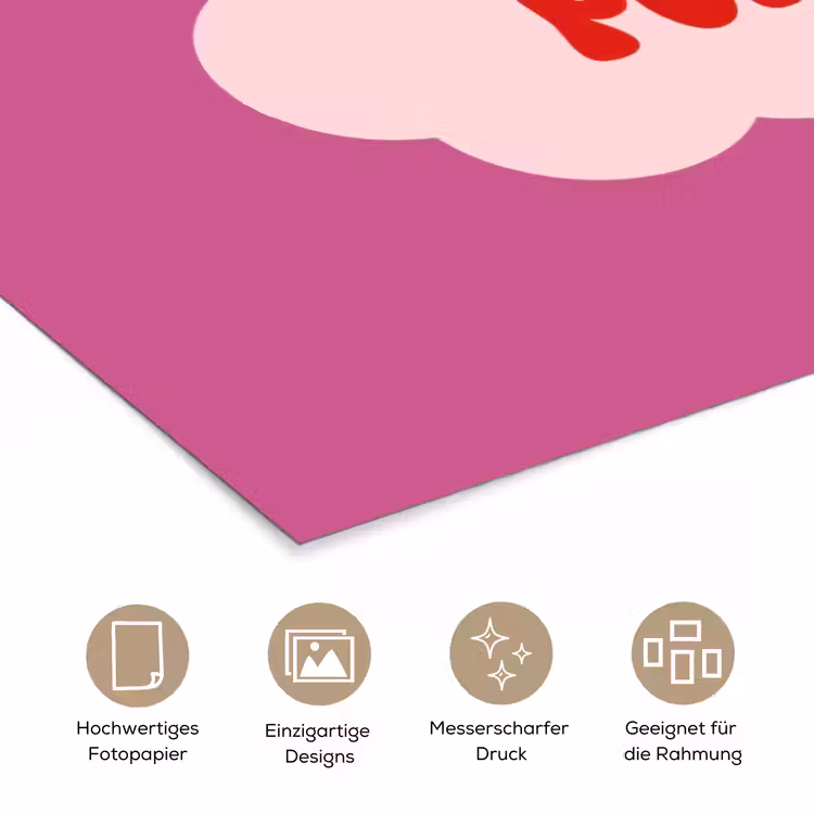 Girl power - Wolk - Roze poster papier klein -tcloseup_DE