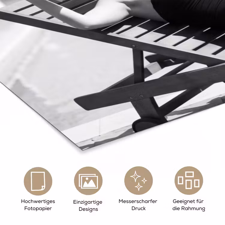 Glamour - Modern - Zwart - Wit poster papier klein -tcloseup_DE