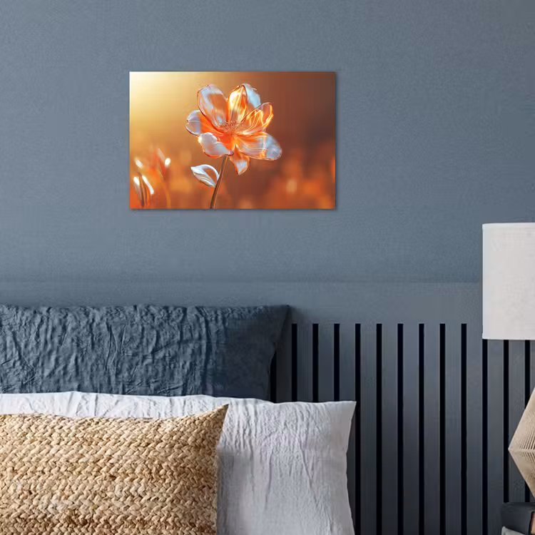 Glazen - Bloem - Zonlicht poster papier klein -sfeer2