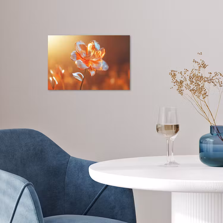 Glazen - Bloem - Zonlicht poster papier klein -sfeer3
