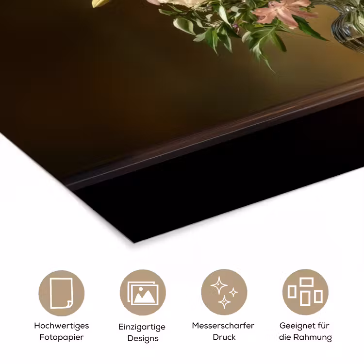 Glazen - Bloemen - Boeket - Kleuren poster papier klein -tcloseup_DE