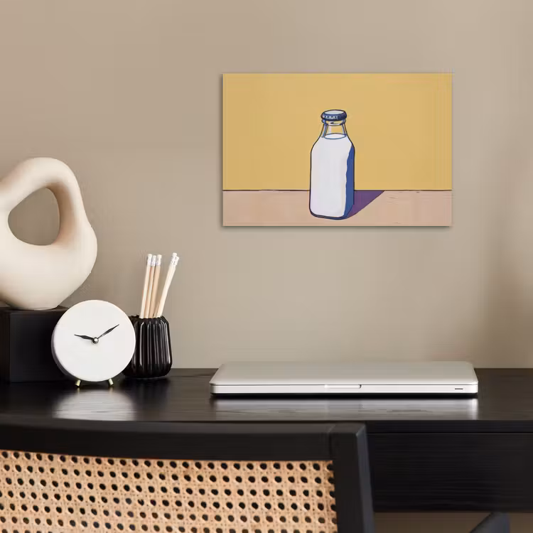 Glazen - Fles - Illustratie - Melk poster papier klein -sfeer1