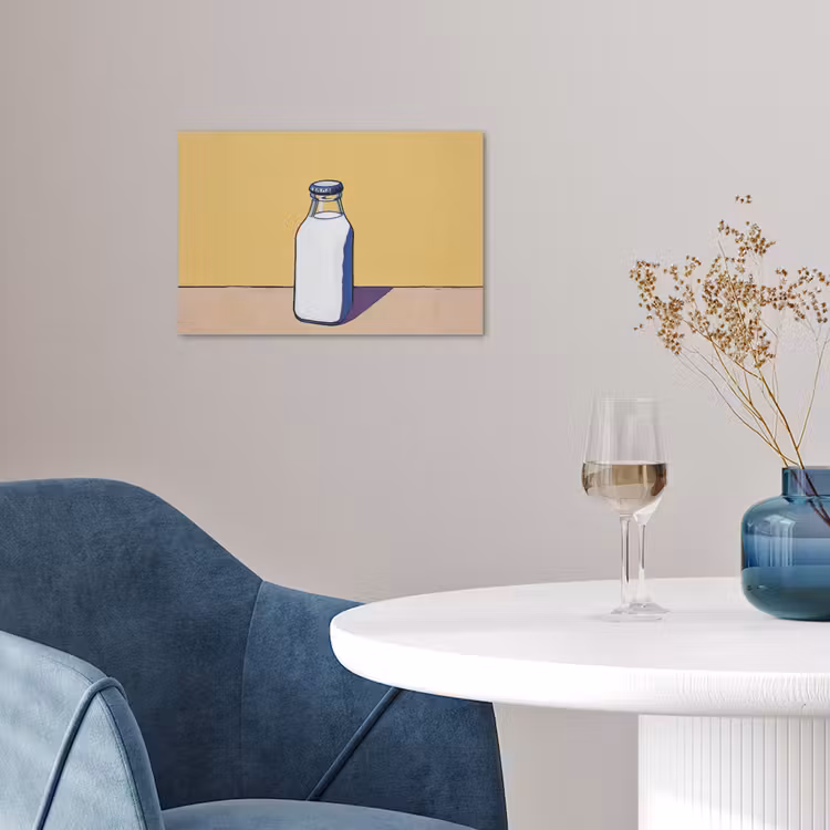 Glazen - Fles - Illustratie - Melk poster papier klein -sfeer3