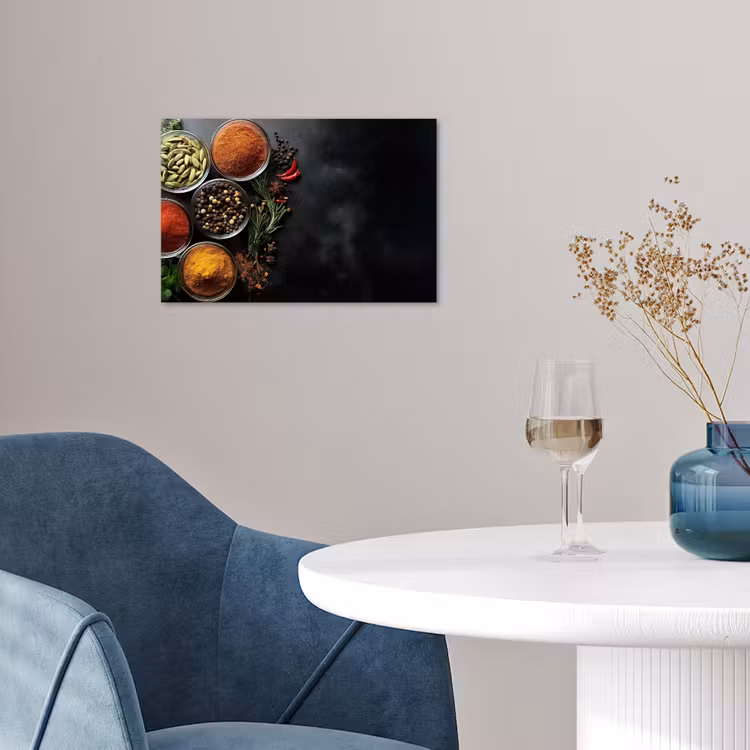 Glazen - Bakjes - Blaadjes - Kruiden poster papier klein -sfeer3