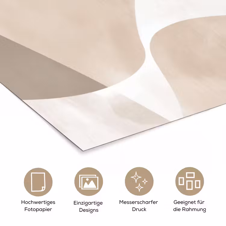 Vloeiende vlakken - Harmonieus - Golvend poster papier klein -tcloseup_DE