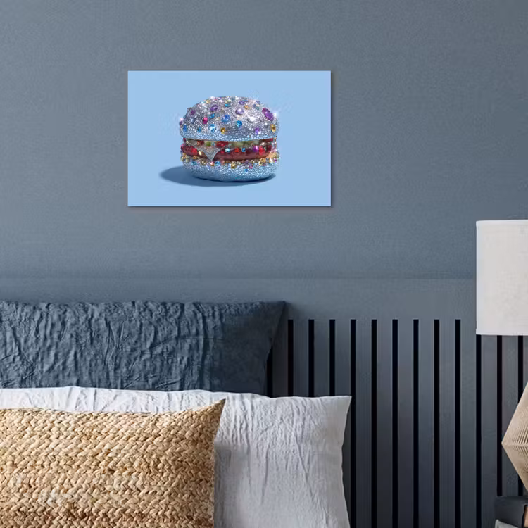 Glitters - Hamburger - Blauw poster papier klein -sfeer2