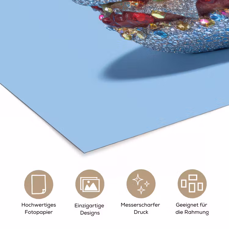 Glitters - Hamburger - Blauw poster papier klein -tcloseup_DE
