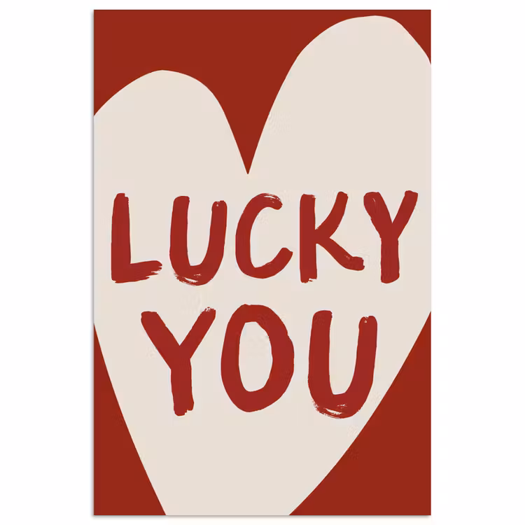 Lucky - Hart - Rood poster papier klein -3d