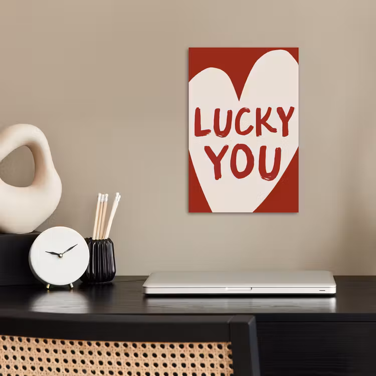 Lucky - Hart - Rood poster papier klein -sfeer1