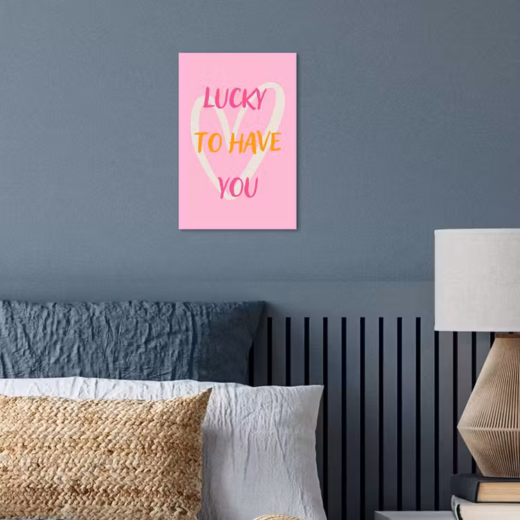 Lucky - Love - Valentijn - Roze poster papier klein -sfeer2