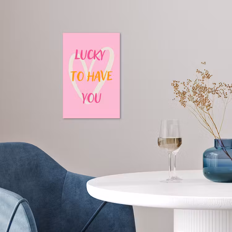Lucky - Love - Valentijn - Roze poster papier klein -sfeer3