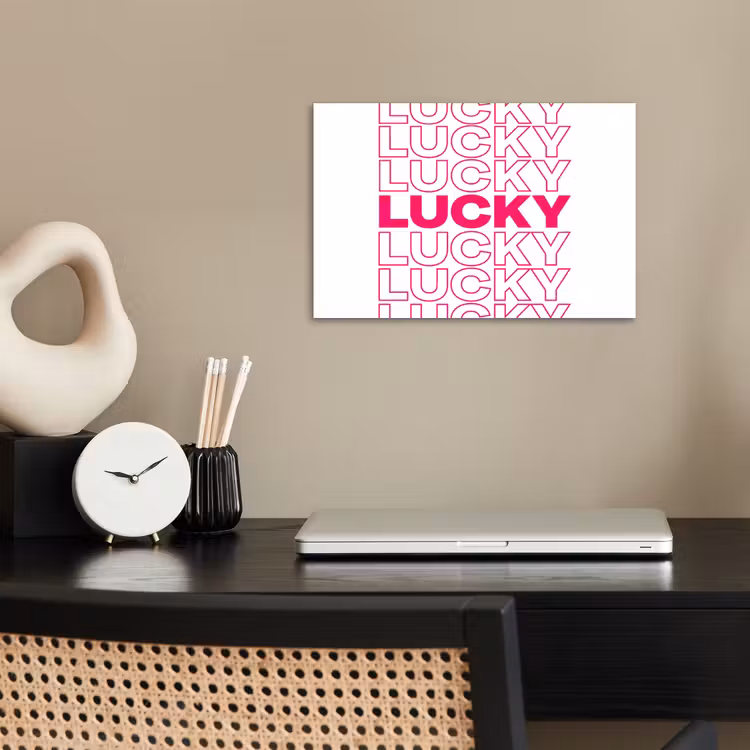 Lucky - Roze - Patroon poster papier klein -sfeer1