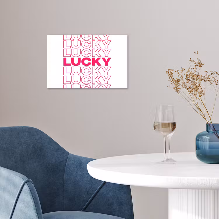 Lucky - Roze - Patroon poster papier klein -sfeer3