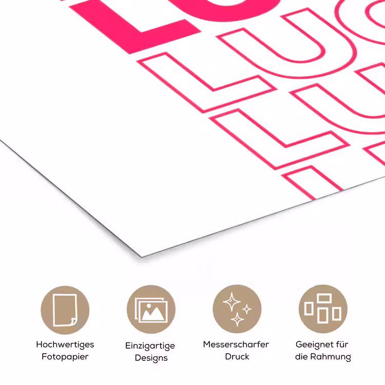 Lucky - Roze - Patroon poster papier klein -tcloseup_DE