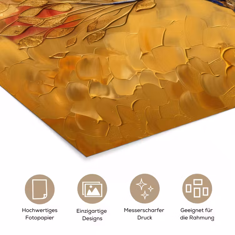 Goud - Boom - Abstract - Modern poster papier klein -tcloseup_DE