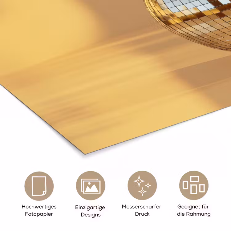 Goud - Disco - Glitter - Peer poster papier klein -tcloseup_DE