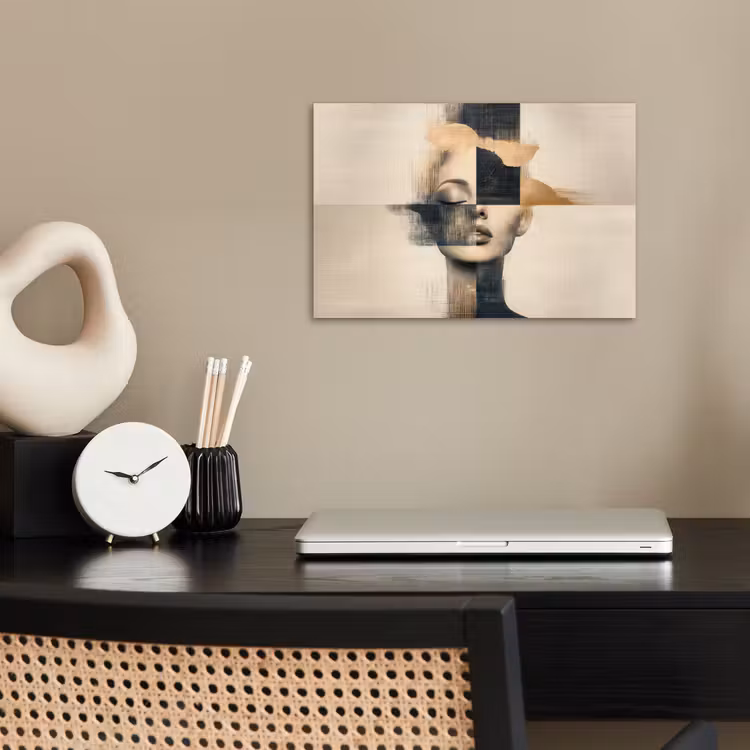 Goud - Vrouw - Rechthoeken poster papier klein -sfeer1