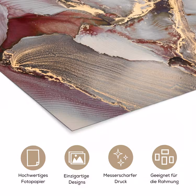 Goud - Marmer - Paars poster papier klein -tcloseup_DE