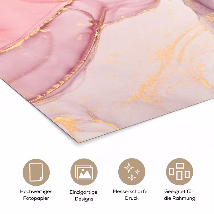 Goud - Marmer - Roze poster papier klein -tcloseup_DE
