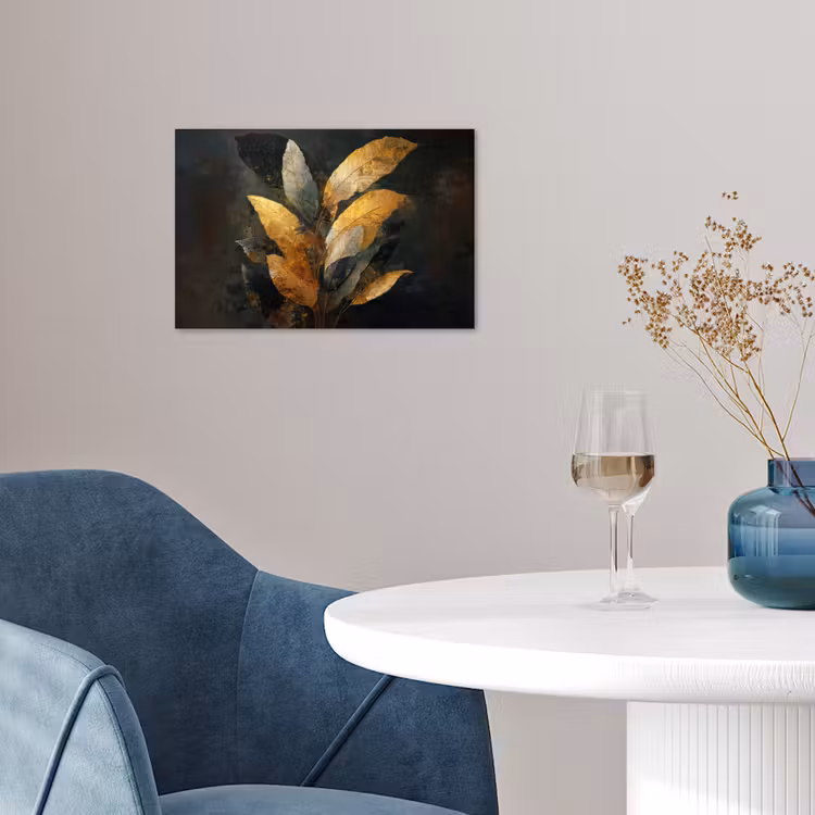 Gouden Bladcompositie – Botanische Luxe poster papier klein -sfeer3