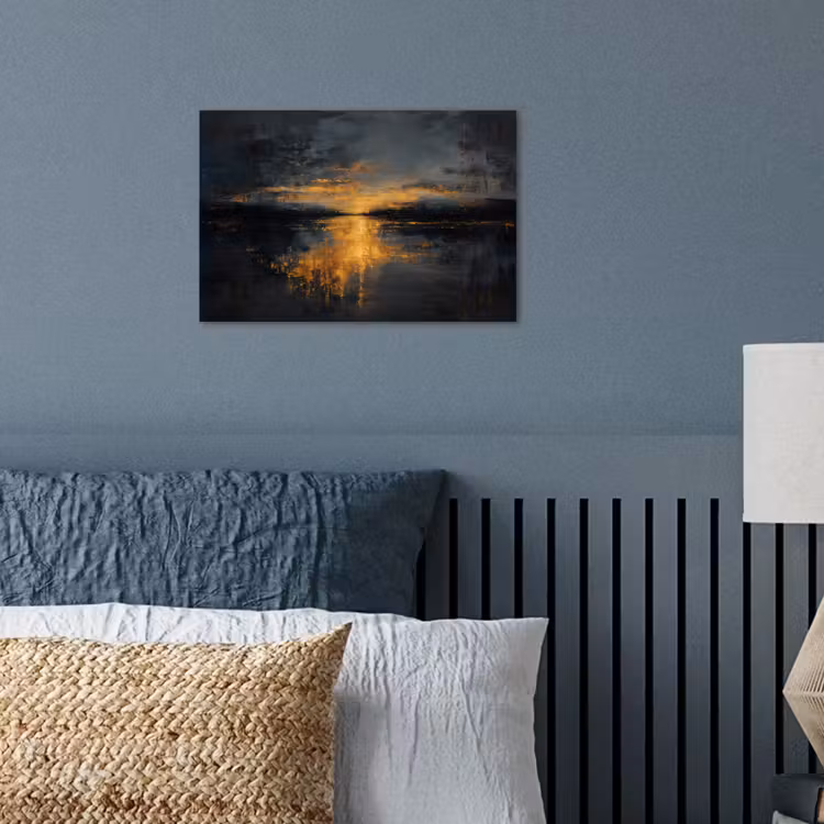 Gouden Reflectie op Water poster papier klein -sfeer2